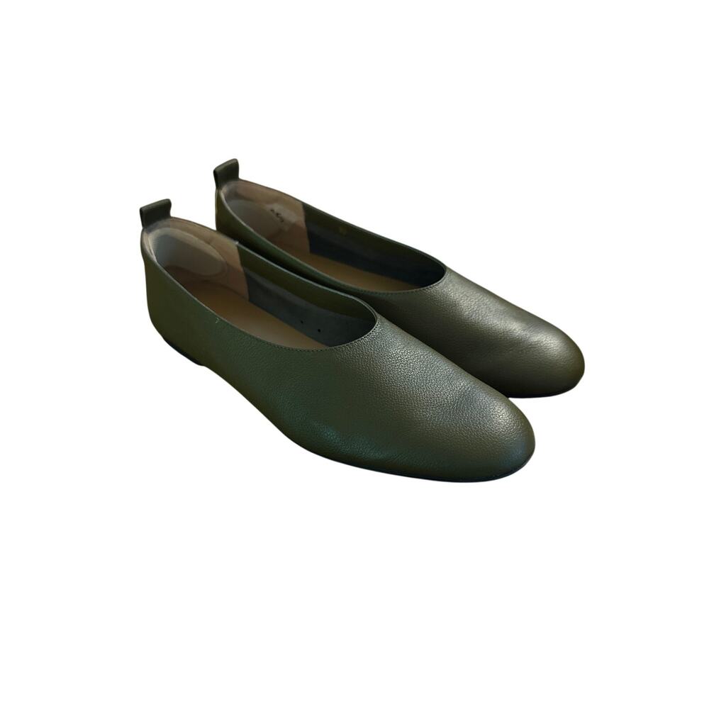 Women 10 Everlane The Day Glove Birch Green Ballet Flats Leather Shoes Italy